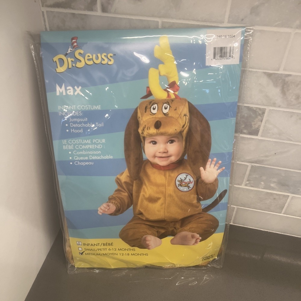 NEW Dr. Seuss Max Dog Grinch Who Stole Christmas Costume Infant Baby 12-18 m